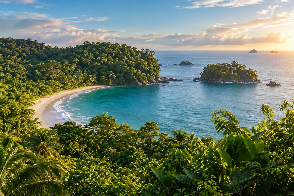 Ilustración generada con IA de Manuel Antonio