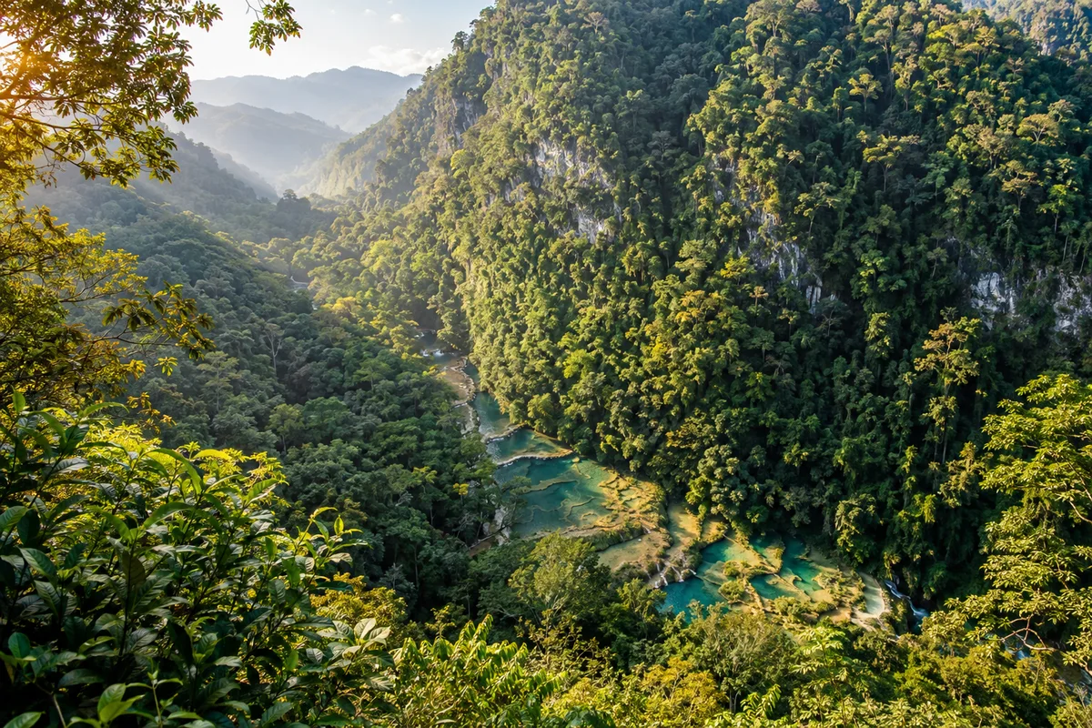 Ilustración generada con IA de Semuc Champey