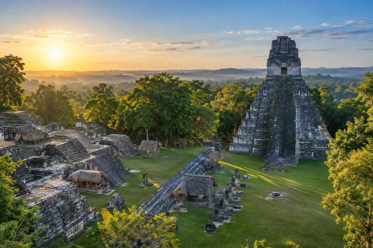 Ilustración generada con IA de Tikal